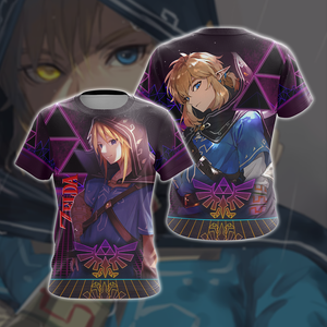 The legend of Zelda All Over Print T-shirt Zip Hoodie Pullover Hoodie T-shirt S 