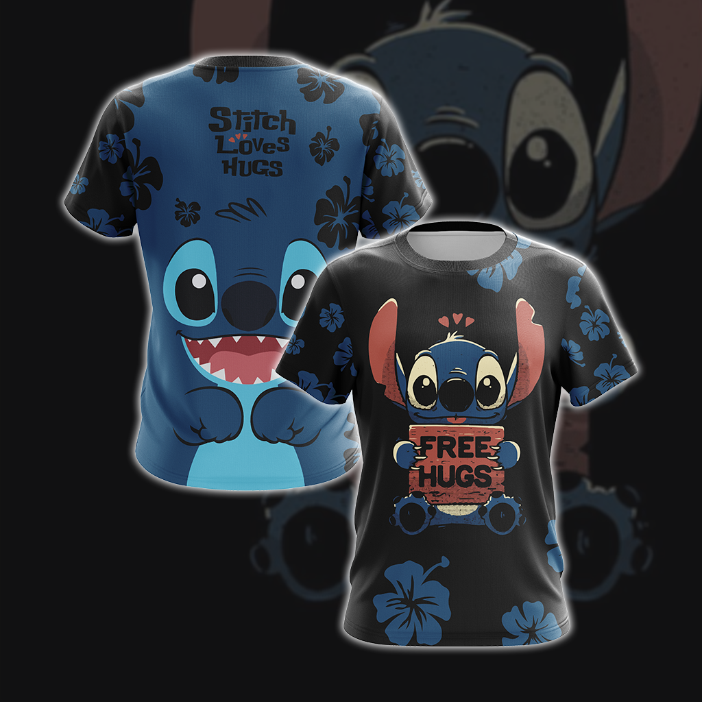 Stitch Loves Hugs Free Hugs Unisex 3D T-shirt T-shirt