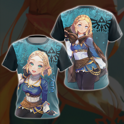 Princess Zelda The Legend of Zelda All Over Print T-shirt Zip Hoodie Pullover Hoodie T-shirt