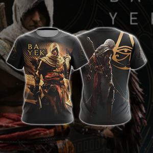 Assassin’s Creed Origins Logo with Bayek Unisex 3D T-shirt   