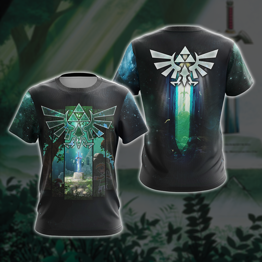 The Master Sword The legend of Zelda All Over Print T-shirt Zip Hoodie Pullover Hoodie T-shirt S 