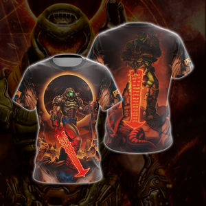 Doom ( Video Game ) Unisex 3D T-shirt   