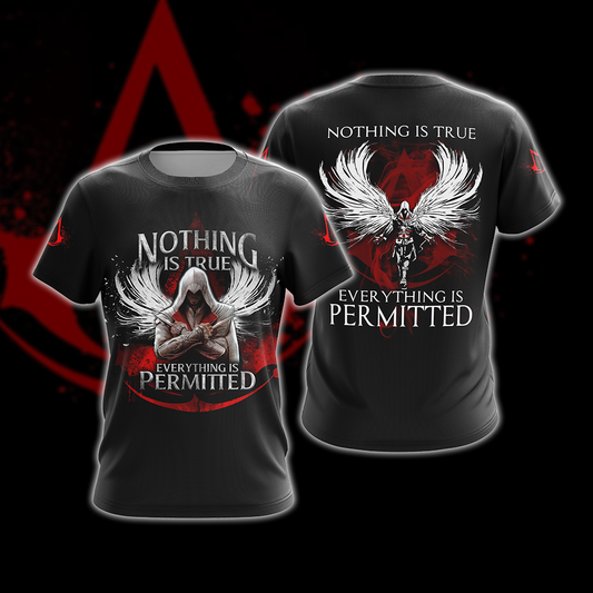 Assassin's Creed Nothing Is True Everything Is Permitted Unisex 3D T-shirt Zip Hoodie T-shirt