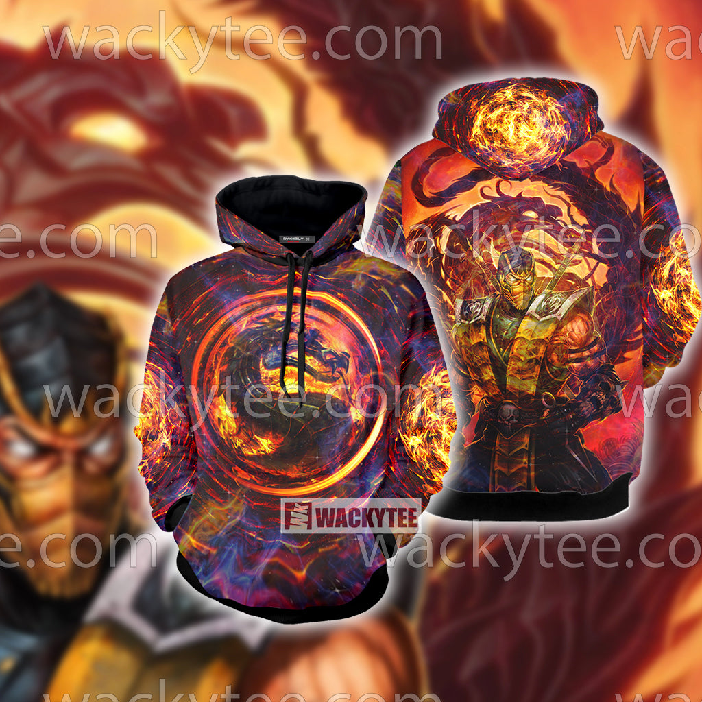 Mortal Kombat Scorpion Cosplay Unisex 3D T-shirt Hoodie