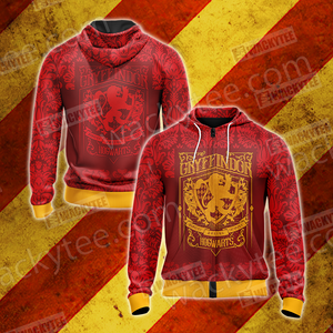 Gryffindor - The Braverest New Style Harry Potter Unisex 3D T-shirt Zip Hoodie S 