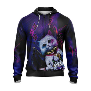 Harley Quinn Cute Cat Unisex 3D T-shirt Zip Hoodie   