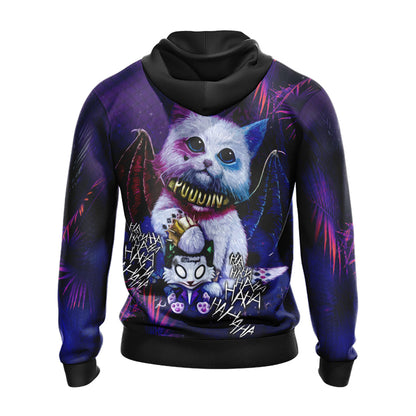 Harley Quinn Cute Cat Unisex 3D T-shirt Zip Hoodie