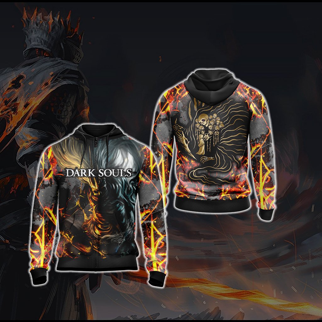 Dark Souls - Gravelord Unisex 3D T-shirt Zip Hoodie