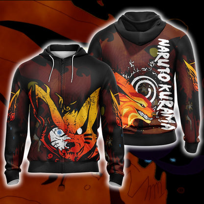 Naruto - Kurama Unisex 3D T-shirt Zip Hoodie