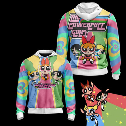 The Powerpuff Girls New Style Unisex 3D T-shirt Zip Hoodie