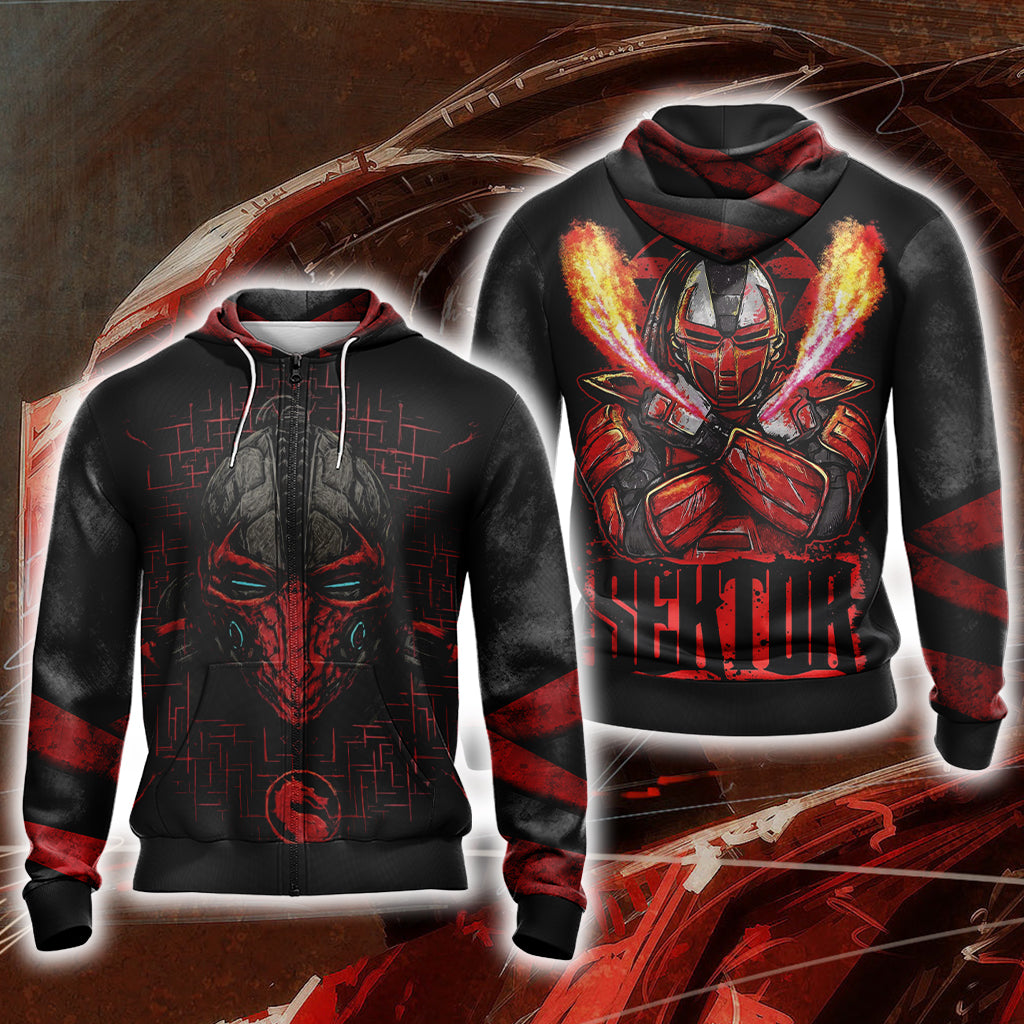 Mortal Kombat Sektor Unisex 3D T-shirt Zip Hoodie