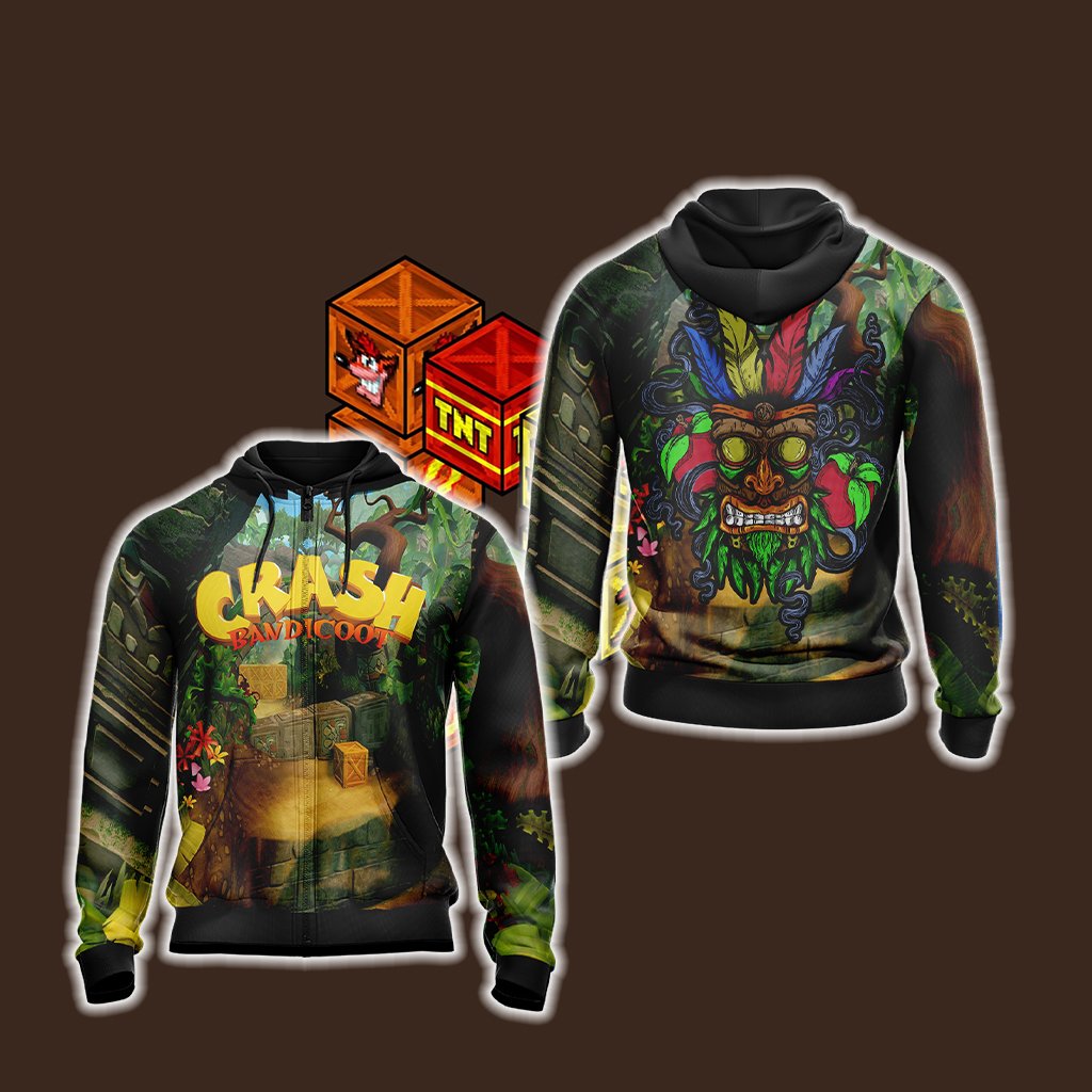 Crash Bandicoot New Style Unisex 3D T-shirt Zip Hoodie