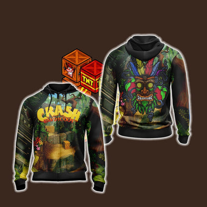 Crash Bandicoot New Style Unisex 3D T-shirt Zip Hoodie