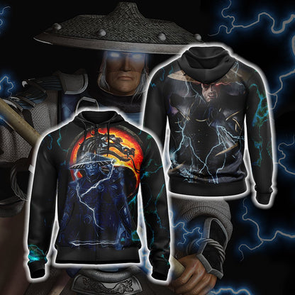 Mortal kombat Raiden Dark Unisex 3D T-shirt Zip Hoodie