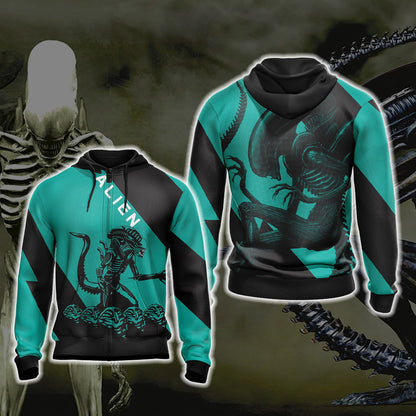 Alien New Unisex 3D T-shirt Zip Hoodie