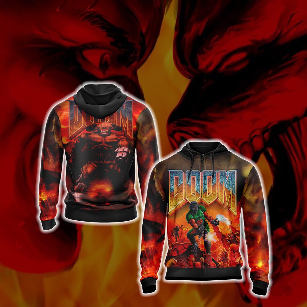 Doom New Version 1 Unisex 3D T-shirt Zip Hoodie