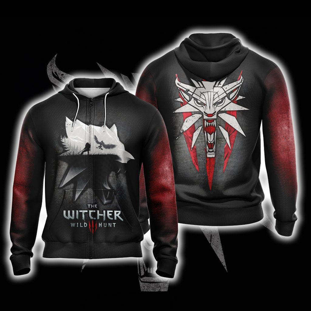 The Witcher 3 Wild Hunt Unisex 3D T-shirt Zip Hoodie