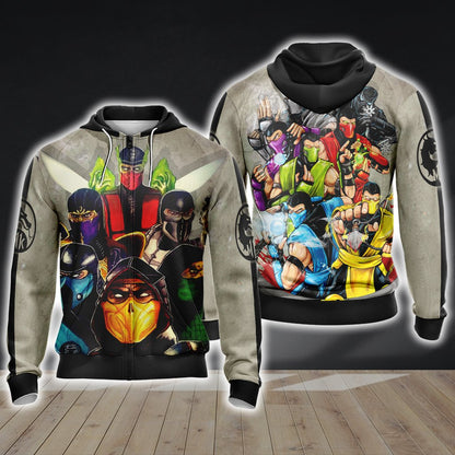 Mortal Kombat Ninja Unisex 3D T-shirt Zip Hoodie