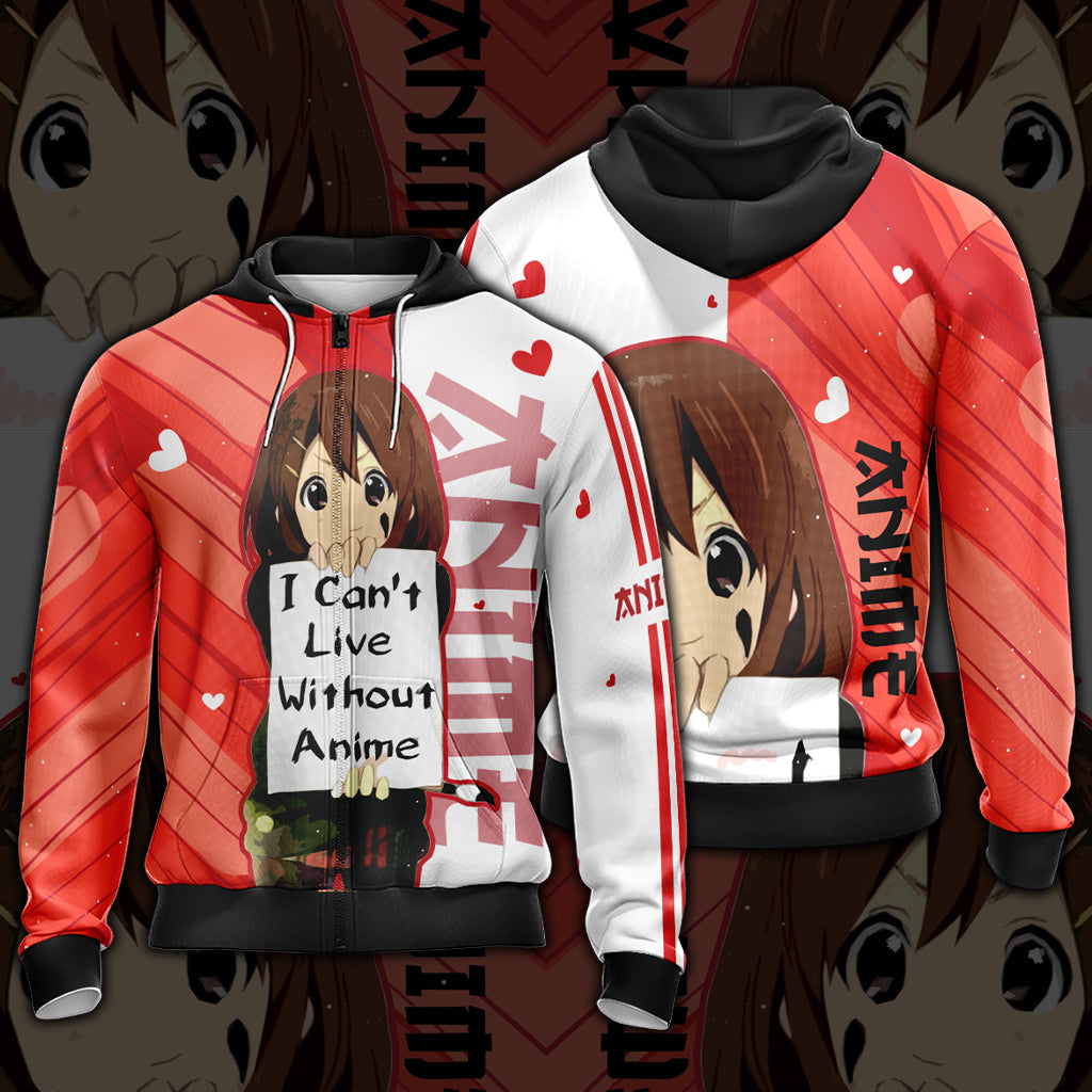 I Can't Live Without Anime Unisex 3D T-shirt Zip Hoodie Zip Hoodie