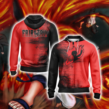 Fairy Tail - Natsu Unisex 3D T-shirt Zip Hoodie