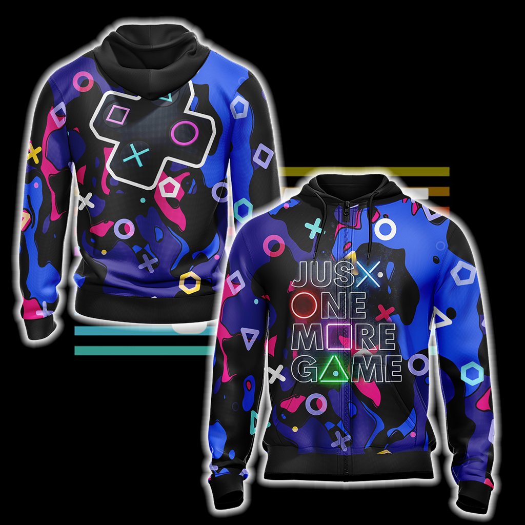 Just One More Game Unisex 3D T-shirt Zip Hoodie