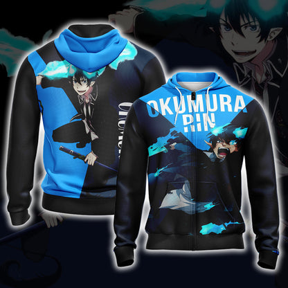 Blue Exorcist - Rin Unisex 3D T-shirt Zip Hoodie