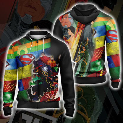 Justice League New Collection Unisex 3D T-shirt Zip Hoodie