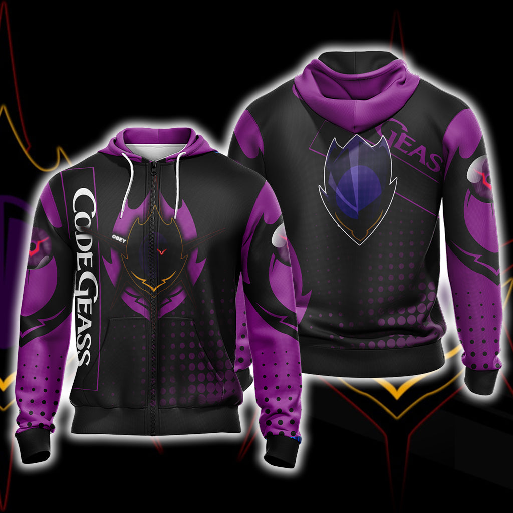 Code Geass Lamperouge Lelouch Unisex 3D T-shirt Zip Hoodie