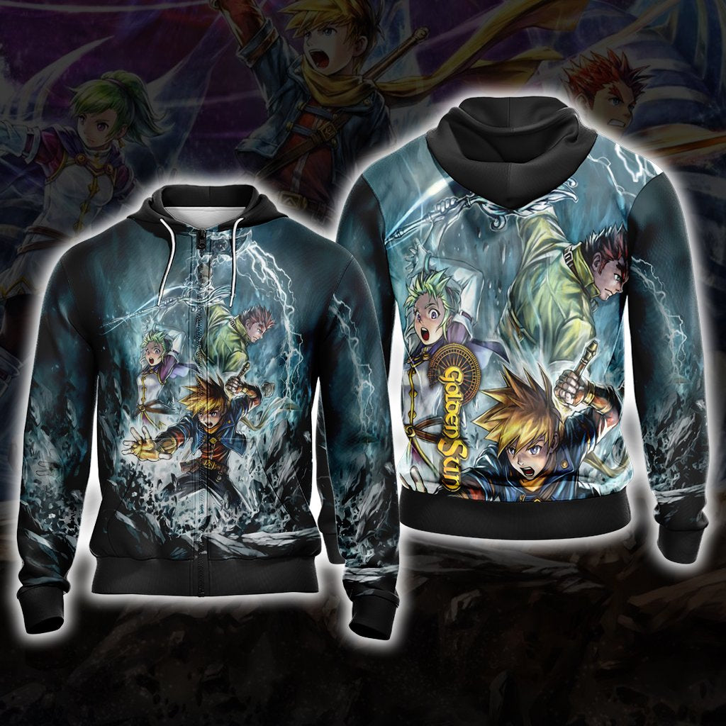 Golden Sun Unisex 3D T-shirt Zip Hoodie