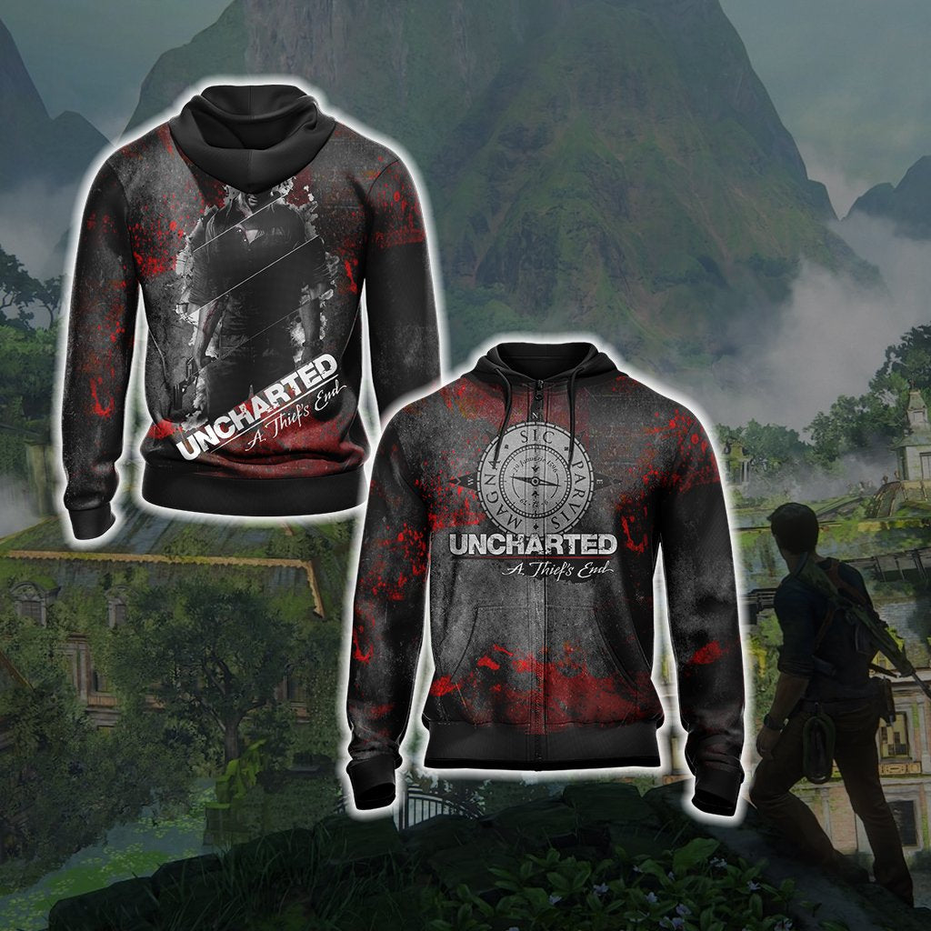 Uncharted: A Thief's End Unisex 3D T-shirt Zip Hoodie