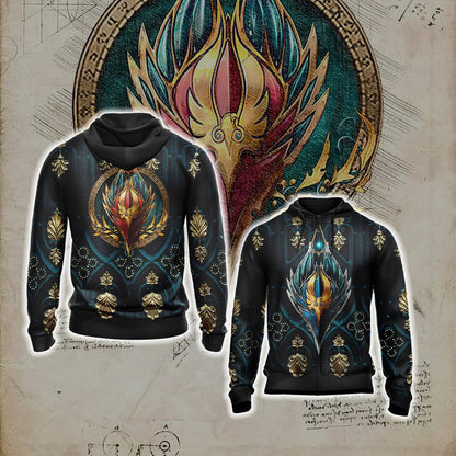 World Of Warcraft - Blood Elf Alliance Races Crest Unisex 3D T-shirt Zip Hoodie