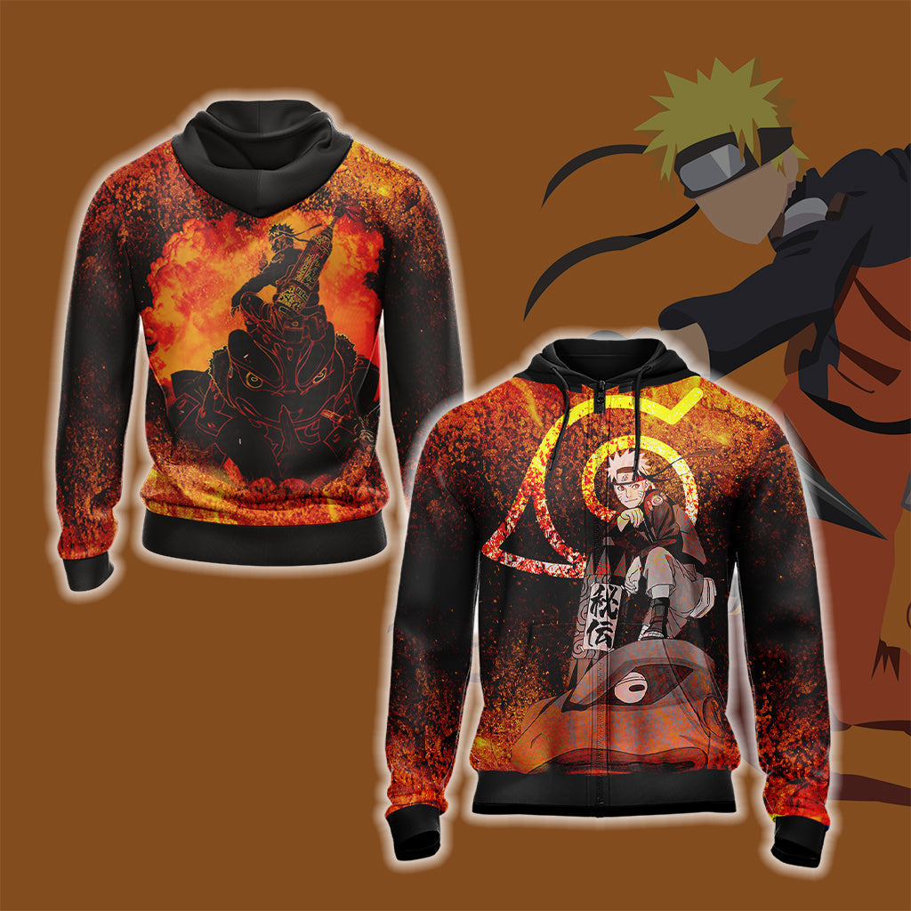 Naruto and Sage frog Unisex 3D T-shirt Zip Hoodie