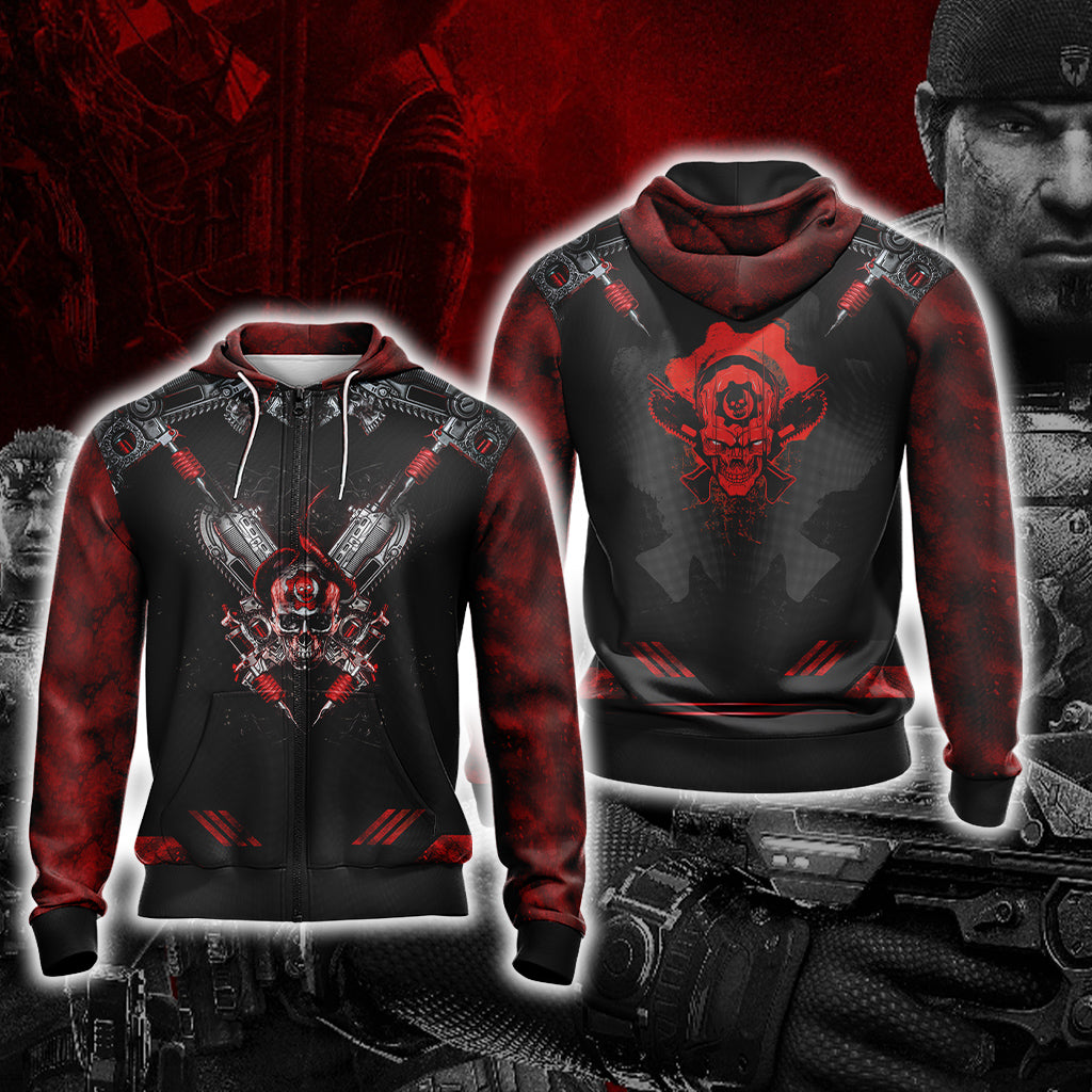 Gears Of War Unisex 3D T-shirt Zip Hoodie