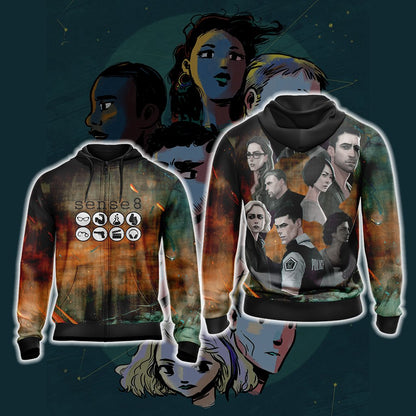 Sense8 New Version Unisex 3D T-shirt Zip Hoodie