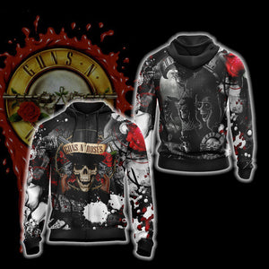 Guns N' Roses Unisex 3D T-shirt Zip Hoodie XS 