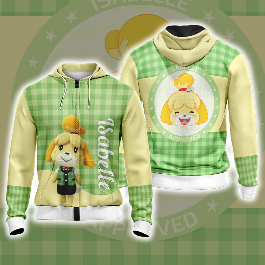 Animal Crossing Isabelle Unisex 3D T-shirt Zip Hoodie