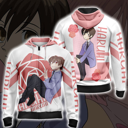 Ouran Highschool Host Club - Haruhi Unisex 3D T-shirt Zip Hoodie
