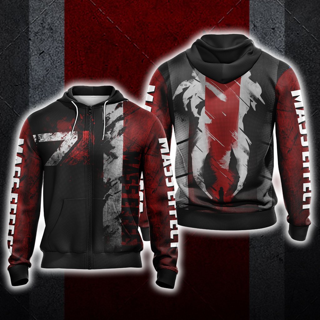 Mass Effect New Look Unisex 3D T-shirt Zip Hoodie