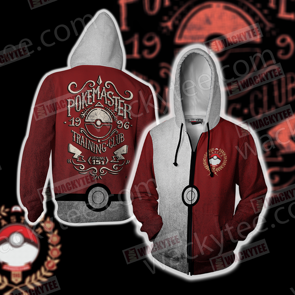 Pokemon - Pokemaster Training Club Unisex 3D T-shirt Zip Hoodie