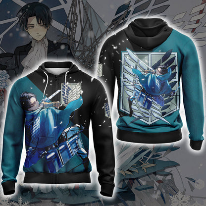 Attack On Titan - Levi New Look Unisex 3D T-shirt Zip Hoodie