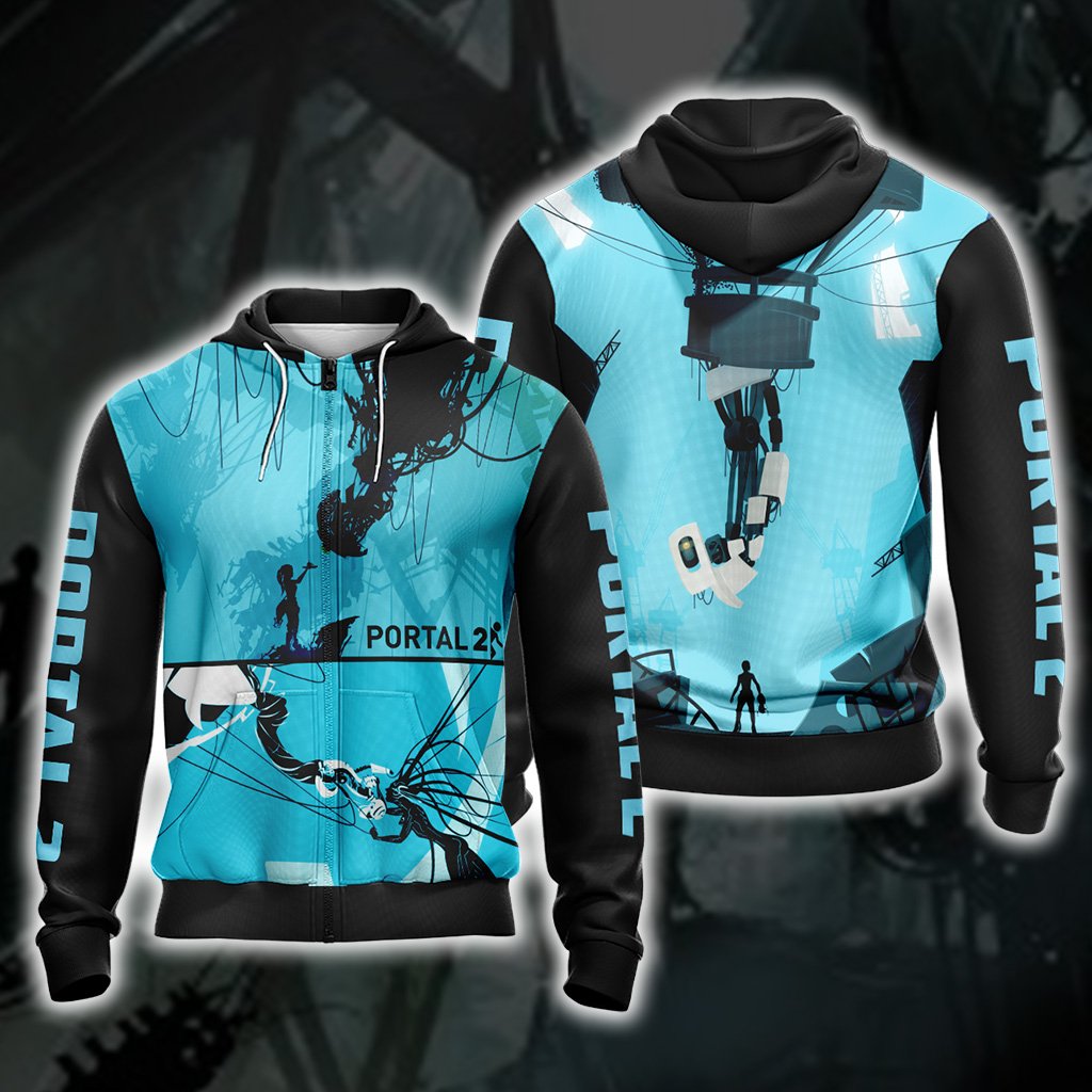 Portal 2 New Collection Unisex 3D T-shirt Zip Hoodie