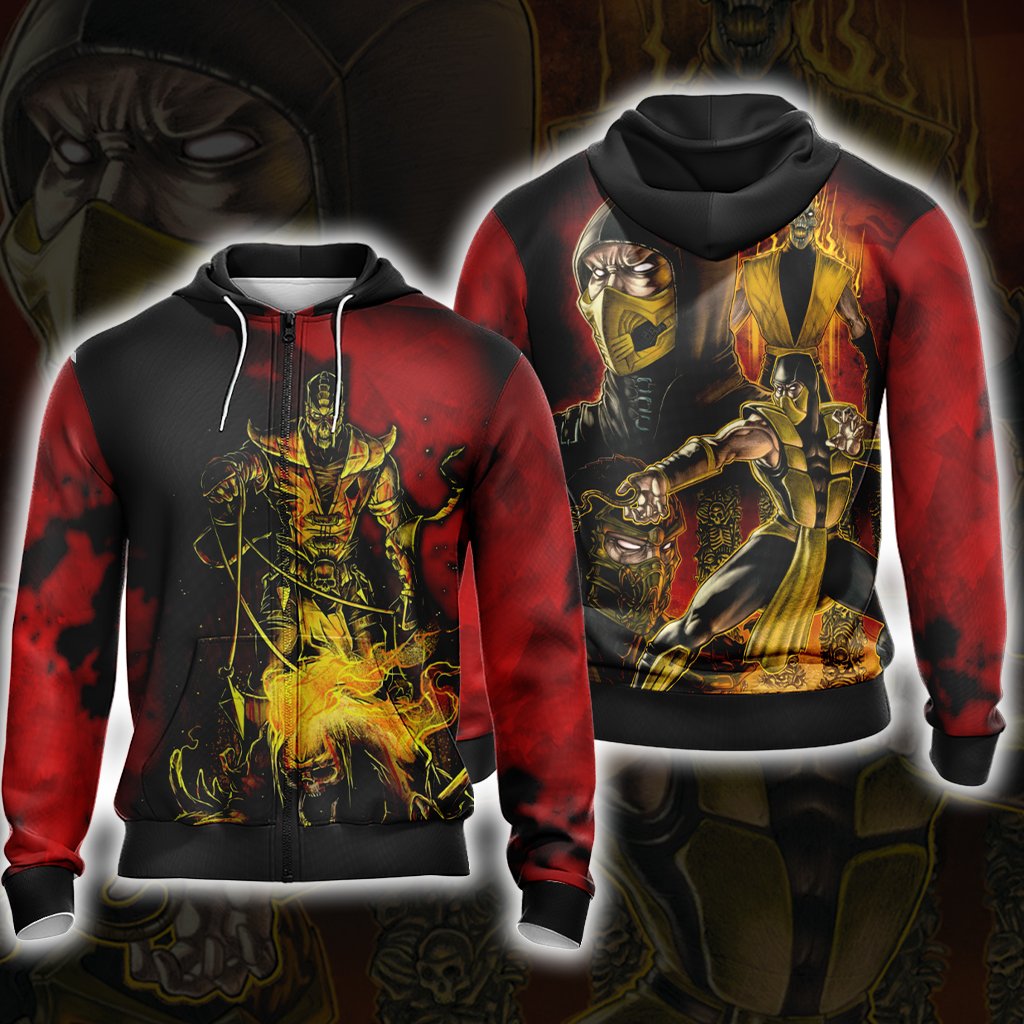 Mortal Kombat Scorpio Unisex 3D T-shirt Zip Hoodie
