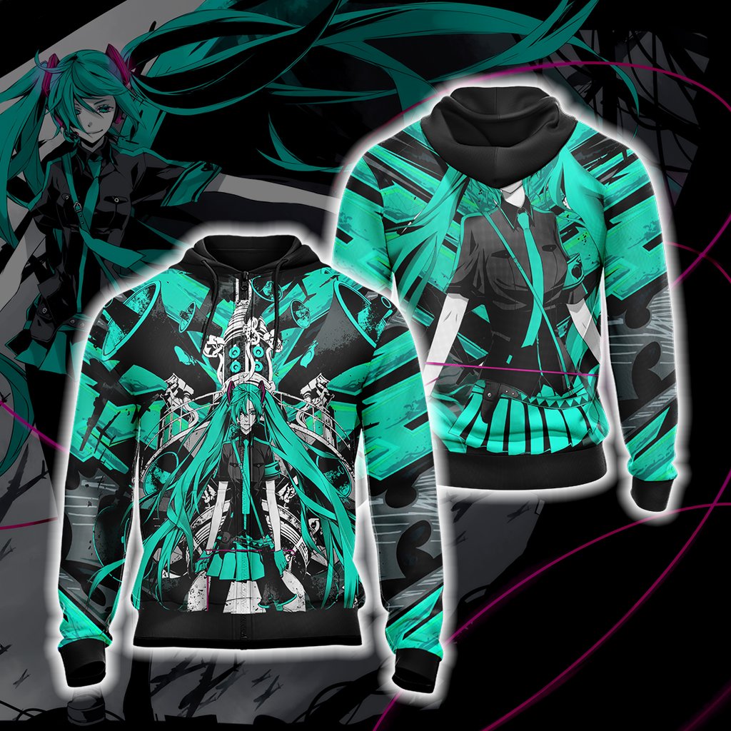 Hatsune Miku Love is War Unisex 3D T-shirt Zip Hoodie