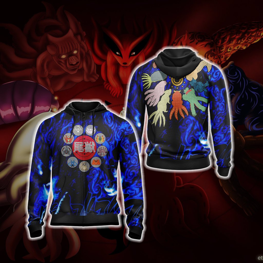 Bijuu Unisex 3D T-shirt Zip Hoodie