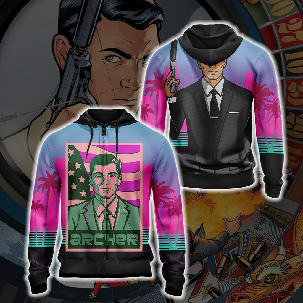 Archer (TV series) Unisex 3D T-shirt Zip Hoodie
