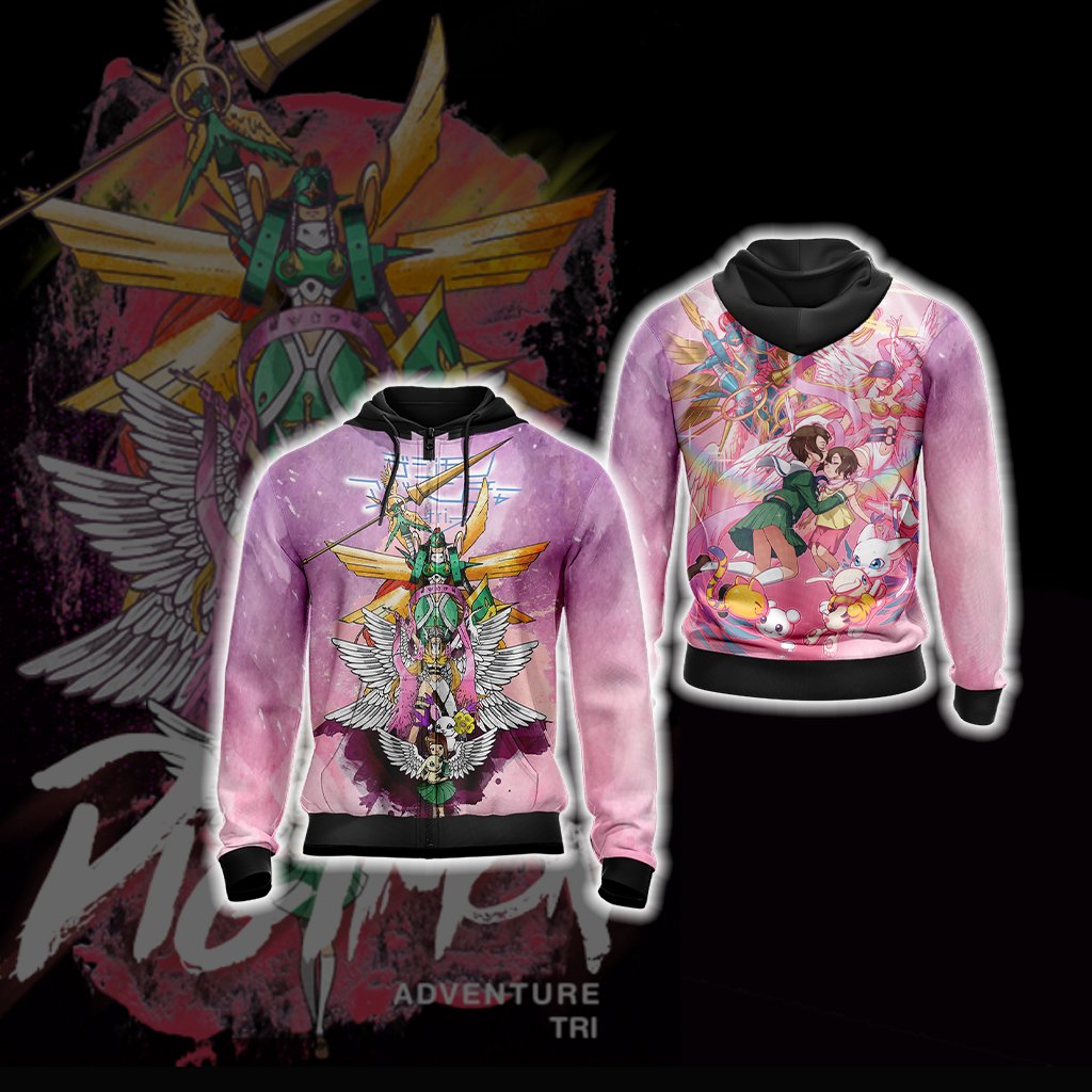 Digimon Adventure Unisex 3D T-shirt Zip Hoodie