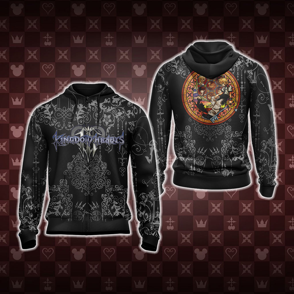 Kindom Hearts Unisex 3D T-shirt Zip Hoodie