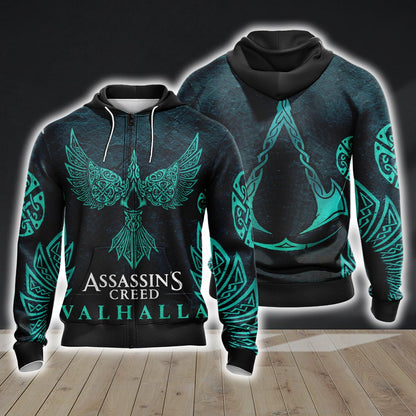 Assassin's Creed Valhalla Unisex 3D T-shirt Zip Hoodie Pullover Hoodie Hoodie