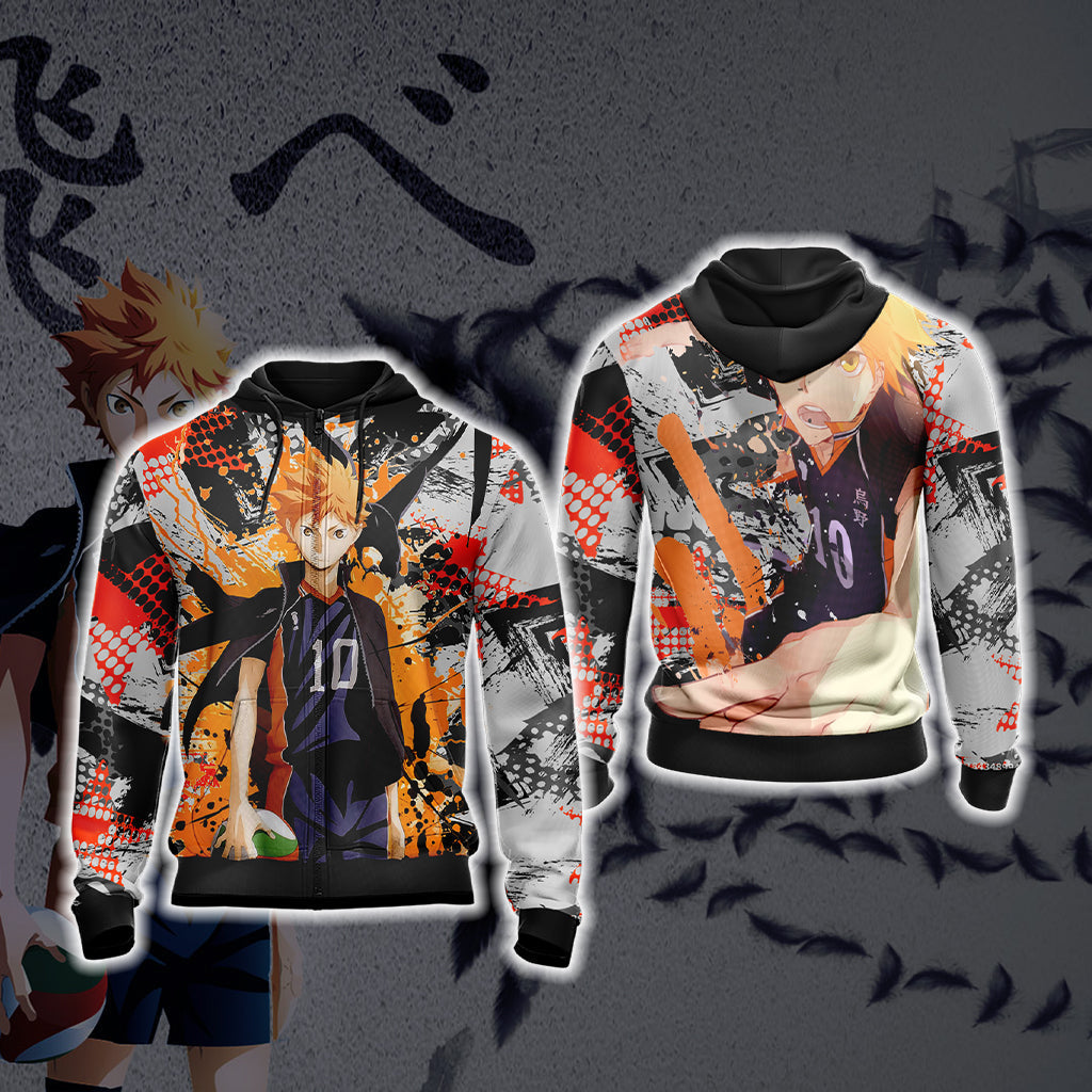 Hinata Shoyo Haikyuu Unisex 3D T-shirt Zip Hoodie XS 