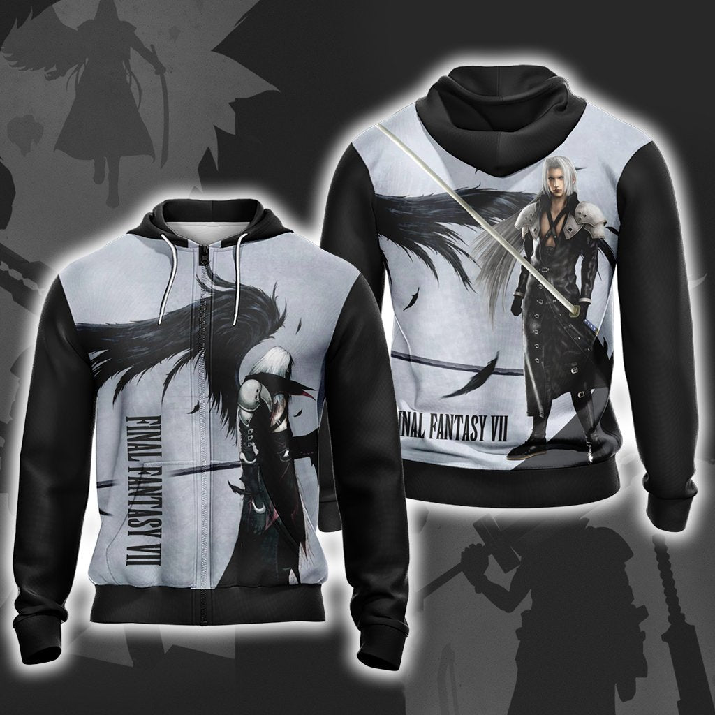 Final Fantasy 7 Sephiroth Unisex 3D T-shirt Zip Hoodie